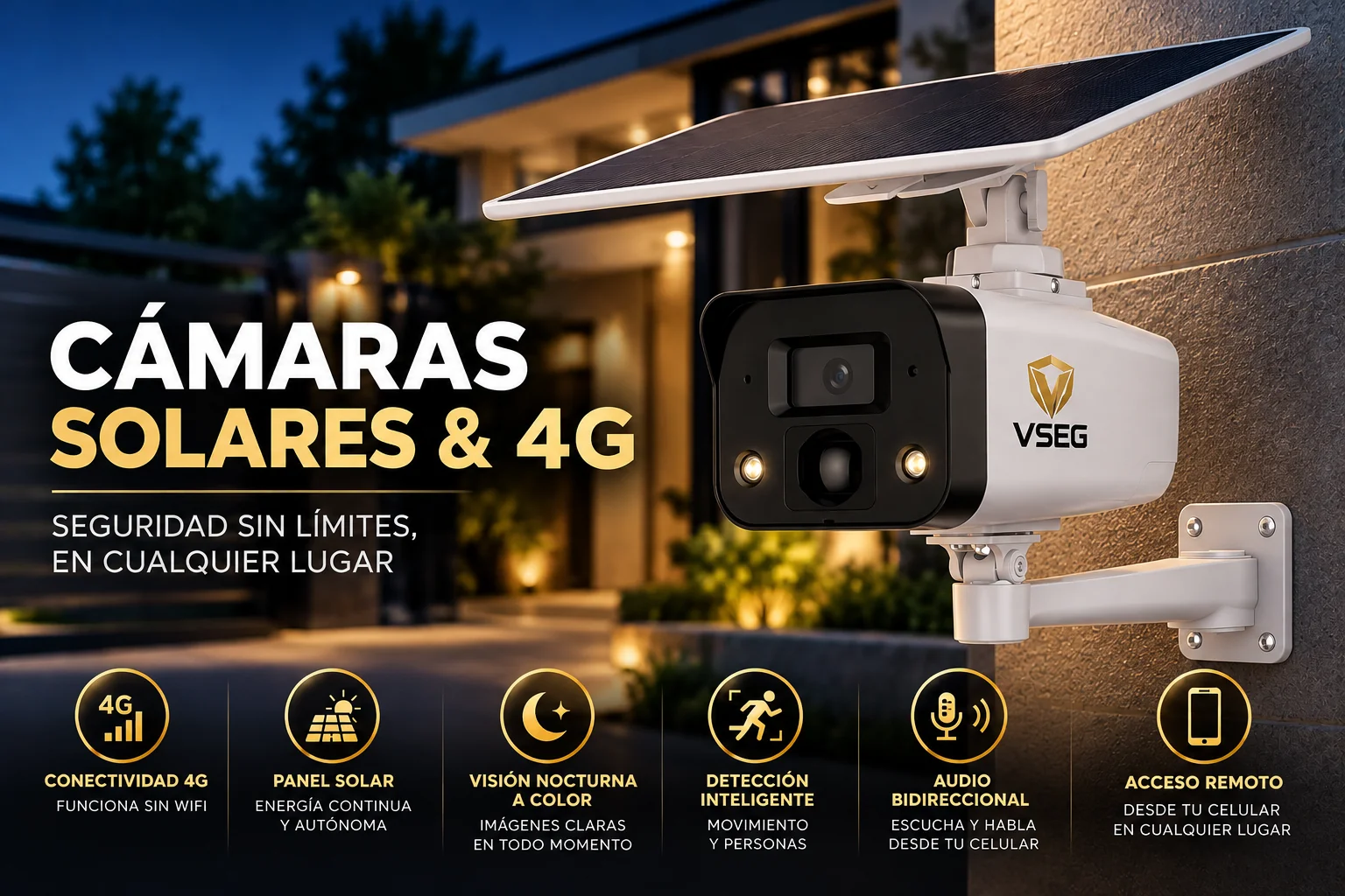 Cámara solar 4G VSEG para espacios de difícil acceso